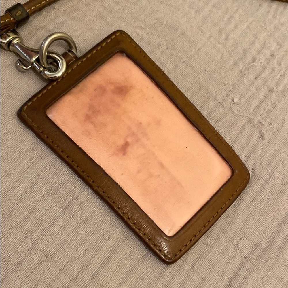 Coach Signature Card Holder with Strap - Brown and Cream - Picture 3 of 7